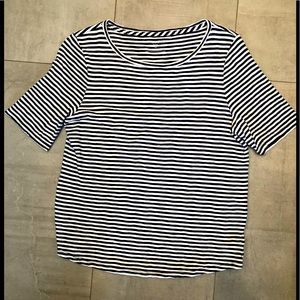 Talbots navy & white striped top in soft fabric - like new!!